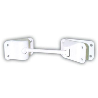 Picture of JR Products  White Plastic 4" Straight Entry Door Holder 10465 20-0708                                                       