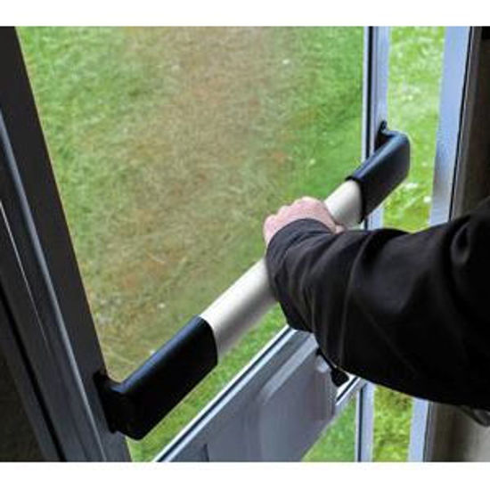 Picture of Camco  Black Aluminum Wide Single Bar Style Screen Door Push Bar 42188 20-0736                                               