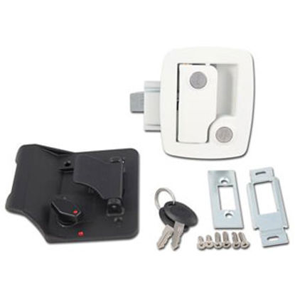 Picture of AP Products  White/Black Keyed Entry Door Lock 013-534 20-0744                                                               