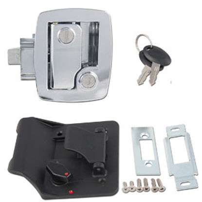 Picture of AP Products  Chrome/Black Keyed Entry Door Lock 013-535 20-0745                                                              