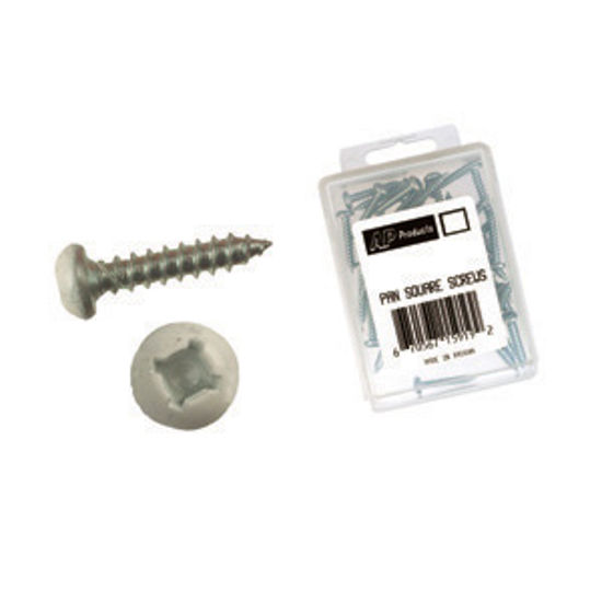 Picture of AP Products  50-Pack #8 X 1"L Pan Head Square Recess White Screw 012-PSQ50W 8 X 1 20-0817                                    