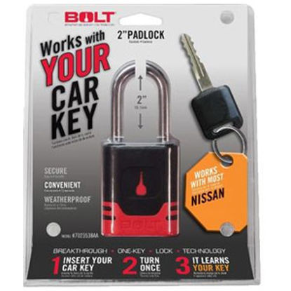 Picture of BOLT Locks  Steel Key Padlock For Nissan Model Keys 7023538 20-0850                                                          