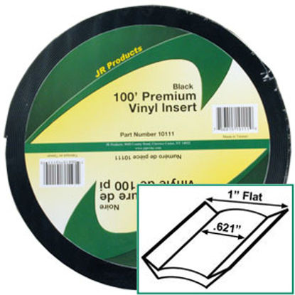Picture of JR Products  Black Vinyl 1" W X 100' L Trim Molding Insert 10111 20-1431                                                     