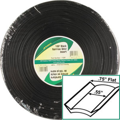 Picture of JR Products  Black Vinyl 3/4" W X 100' L Trim Molding Insert 11291 20-1466                                                   