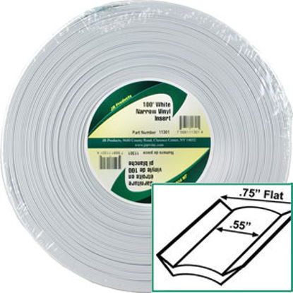 Picture of JR Products  White Vinyl 3/4" W X 100' L Trim Molding Insert 11301 20-1467                                                   