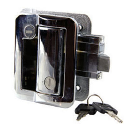 Picture of Lippert  Chrome Entry Door Lock w/ Deadbolt 346692 20-1555                                                                   