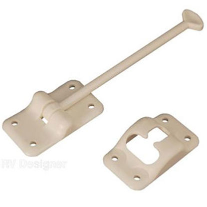Picture of RV Designer  Colonial White Plastic 6" Straight T-Style Entry Door Holder E237 20-1805                                       