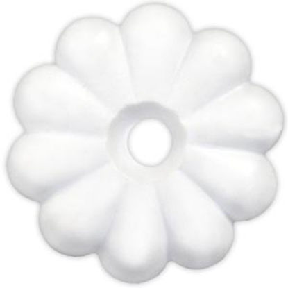 Picture of JR Products  White Plastic Flower Pattern Screw Rosettes 20455 20-1855                                                       