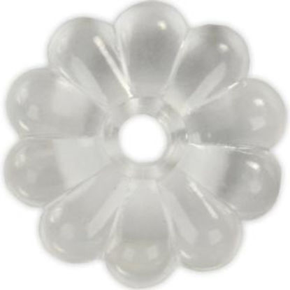 Picture of JR Products  Clear Plastic Flower Pattern Screw Rosettes 20465 20-1856                                                       