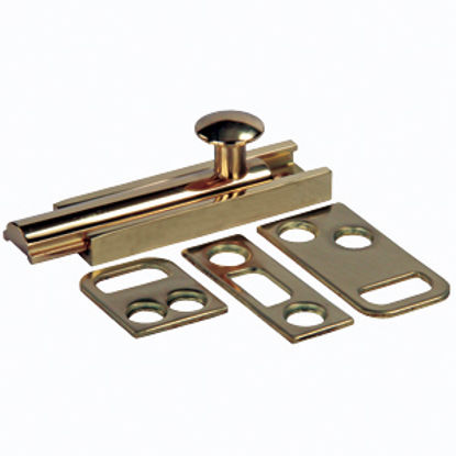 Picture of JR Products  Surface Bolt 5/8" X 3" Brass Entry Door Latch 20635 20-1887                                                     