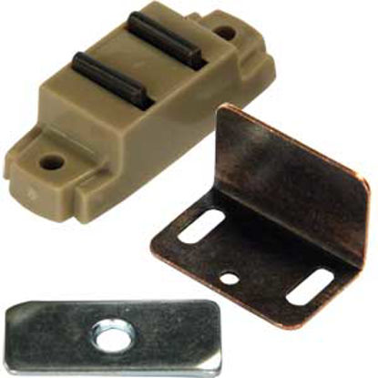 Picture of JR Products  Tan Surface Mount w/ "L" & Flat Strikes Magnetic Catch 70275 20-1892                                            