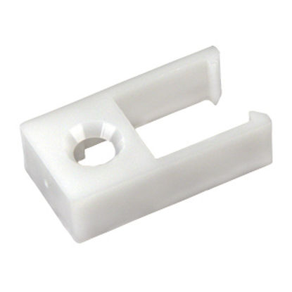Picture of JR Products  White Window Curtain Track End Stop 81385 20-1929                                                               