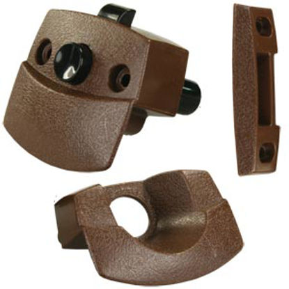 Picture of JR Products  Brown Plastic Entry Door Latch 20505 20-1949                                                                    