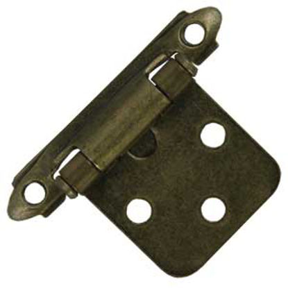 Picture of JR Products  2-Pack Antique Brass Self Closing Flush Mount Hinge 70585 20-1963                                               