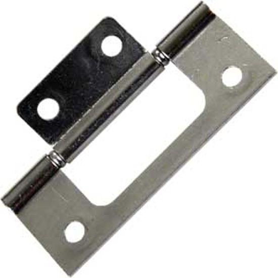 Picture of JR Products  2-Pack Chrome 3" Non-Mortise Hinge 70645 20-1981                                                                