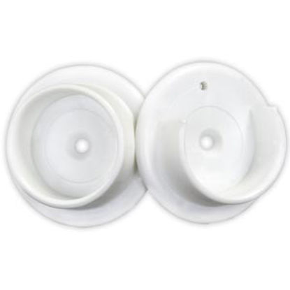 Picture of JR Products  2-Pack Round White Plastic Closet Rod End Bracket 20535 20-1999                                                 