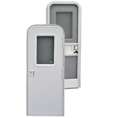 Picture of AP Products  Polar White w/WH Window Frame RH 26"x72" Radius Entry Door 015-217709 20-4017                                   