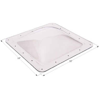 Picture of Icon  4"H Bubble Dome Square White PC Skylight w/18" X 18" Flange 01817 22-0012                                              