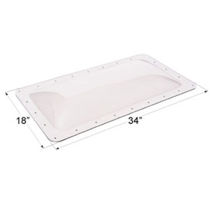 Picture of Icon  4"H Bubble Dome Rectangular Clear PC Skylight w/18" X 34" Flange 01848 22-0014                                         