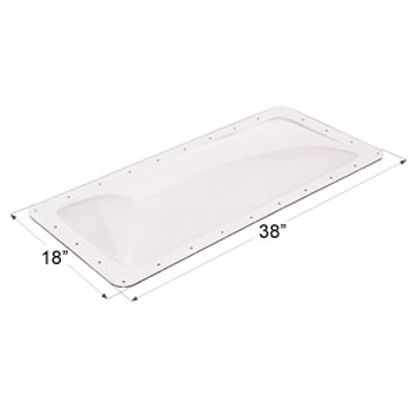 Picture of Icon  4"H Bubble Dome Rectangular Clear PC Skylight w/18" X 38" Flange 01850 22-0015                                         