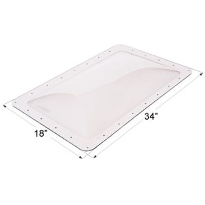 Picture of Icon  4"H Bubble Dome Rectangular Clear PC Skylight w/22" X 34" Flange 01854 22-0017                                         