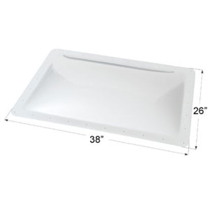 Picture of Icon  4"H Bubble Dome Rectangular Clear PC Skylight w/26" X 28" Flange 01860 22-0021                                         