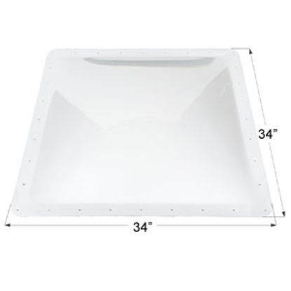 Picture of Icon  4"H Bubble Dome Square White PC Skylight w/34" X 34" Flange 01863 22-0024                                              