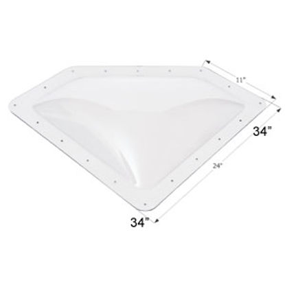 Picture of Icon  4"H Bubble Dome Neo Angle Clear PC Skylight w/11" X 24" Flange 01864 22-0025                                           