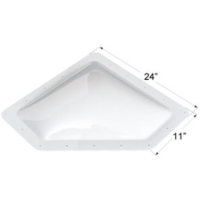 Picture of Icon  4"H Bubble Dome Neo Angle White PC Skylight w/11" X 24" Flange 01865 22-0026                                           