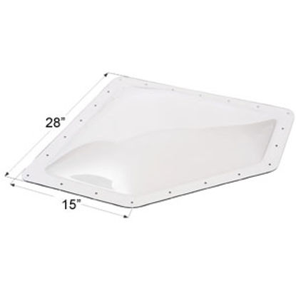 Picture of Icon  4"H Bubble Dome Neo Angle Clear PC Skylight w/15" X 28" Flange 01866 22-0027                                           