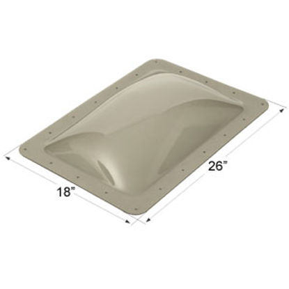 Picture of Icon  4"H Bubble Dome Rectangular Smoke PC Skylight w/18" X 26" Flange 12080 22-0033                                         