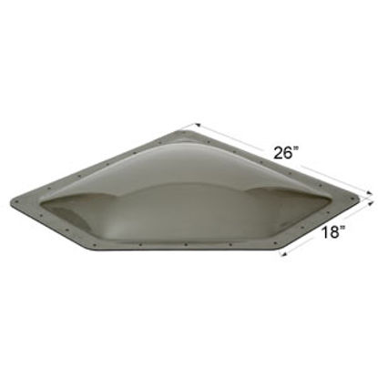 Picture of Icon  4"H Bubble Dome Neo Angle Smoke PC Skylight w/15" X 28" Flange 12081 22-0034                                           