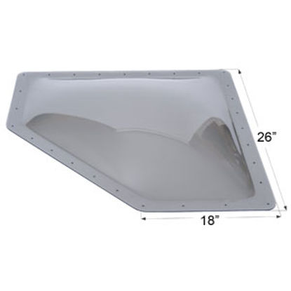 Picture of Icon  4"H Bubble Dome Neo Angle Smoke PC Skylight w/16" X 34" Flange 12111 22-0035                                           