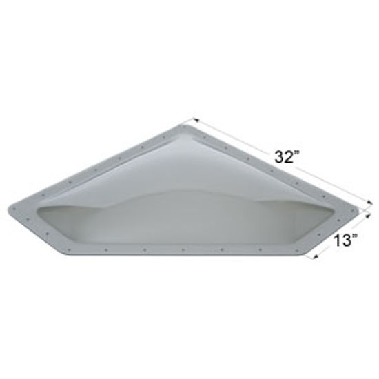 Picture of Icon  4"H Bubble Dome Neo Angle Smoke PC Skylight w/13" X 32" Flange 12112 22-0036                                           