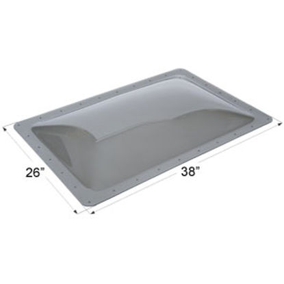 Picture of Icon  4"H Bubble Dome Rectangular Smoke PC Skylight w/26" X 38" Flange 12113 22-0037                                         