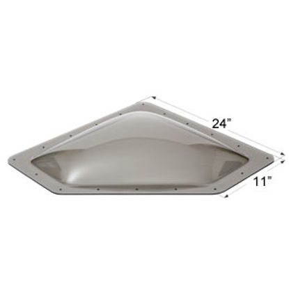 Picture of Icon  4"H Bubble Dome Neo Angle Smoke PC Skylight w/11" X 24" Flange 12114 22-0038                                           