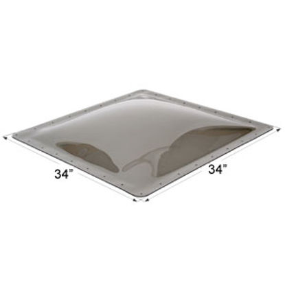 Picture of Icon  4"H Bubble Dome Square Smoke PC Skylight w/34" X 34" Flange 12115 22-0039                                              