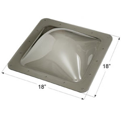 Picture of Icon  4"H Bubble Dome Square Smoke PC Skylight w/18" X 18" Flange 12116 22-0040                                              
