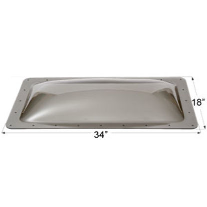 Picture of Icon  4"H Bubble Dome Rectangular Smoke PC Skylight w/18" X 34" Flange 12117 22-0041                                         