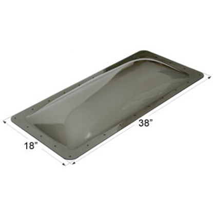 Picture of Icon  4"H Bubble Dome Rectangular Smoke PC Skylight w/18" X 38" Flange 12118 22-0042                                         