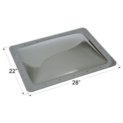 Picture of Icon  4"H Bubble Dome Rectangular Smoke PC Skylight w/22" X 28" Flange 12119 22-0043                                         