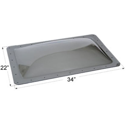 Picture of Icon  4"H Bubble Dome Rectangular Smoke PC Skylight w/22" X 34" Flange 12120 22-0044                                         