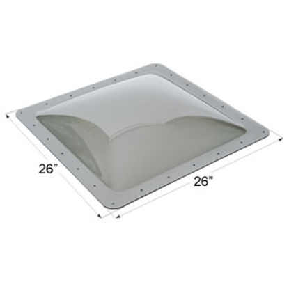 Picture of Icon  4"H Bubble Dome Square Smoke PC Skylight w/26" X 26" Flange 12121 22-0045                                              