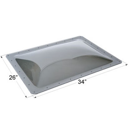 Picture of Icon  4"H Bubble Dome Rectangular Smoke PC Skylight w/26" X 34" Flange 12122 22-0046                                         