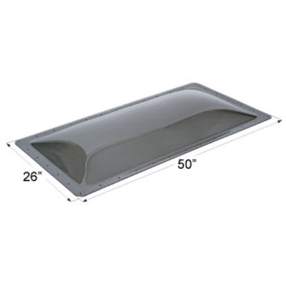 Picture of Icon  4"H Bubble Dome Rectangular Smoke PC Skylight w/26" X 50" Flange 12131 22-0047                                         
