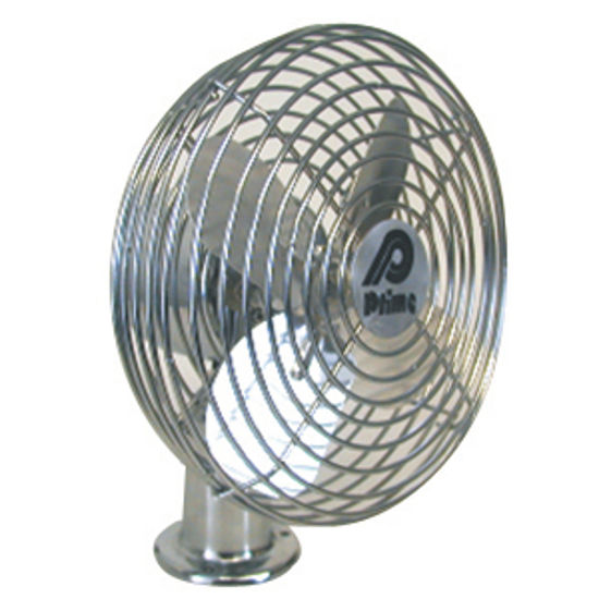 Picture of Prime Products  Chrome 7.5" 12V 2-Speed Deck/ Ceiling Mount Fan 06-0850 22-0105                                              