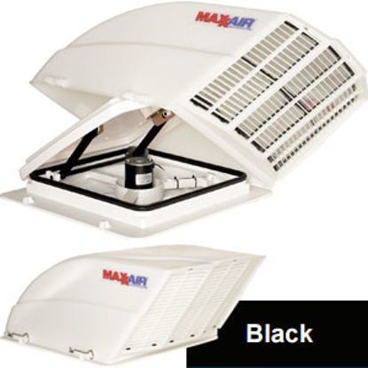 Picture of MaxxAir Fan/ Mate (TM) Exterior Dome Type Black Roof Cover w/In-Built Rain Cover 00-955002 22-0207                           