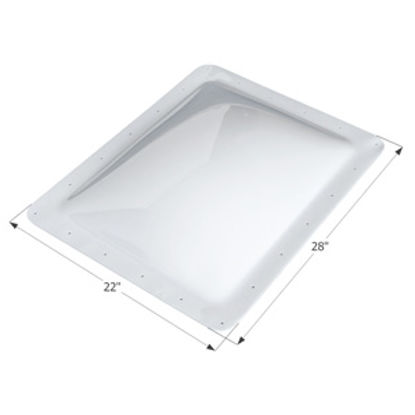 Picture of Icon  4"H Bubble Dome Rectangular Clear PC Skylight w/22" X 28" Flange 01852 22-0331                                         