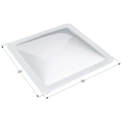 Picture of Icon  4"H Bubble Dome Square White PC Skylight w/26" X 26" Flange 01857 22-0334                                              