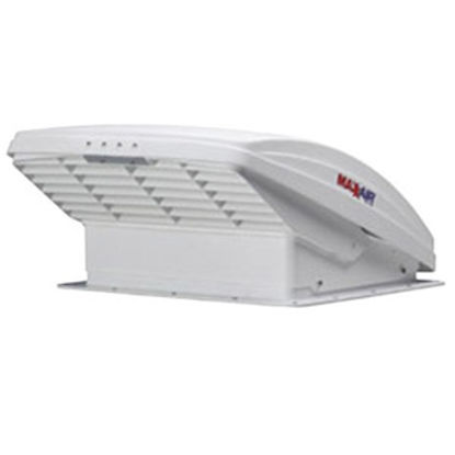 Picture of MaxxAir MaxxFan (R) White 14"x14" Roof Vent w/Fan & Thermostat 00-05100K 22-0381                                             